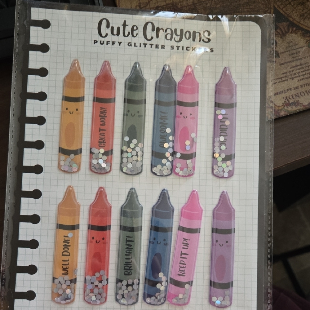 Missoni for Target Cute Crayons Puffy Glitter Stickers
